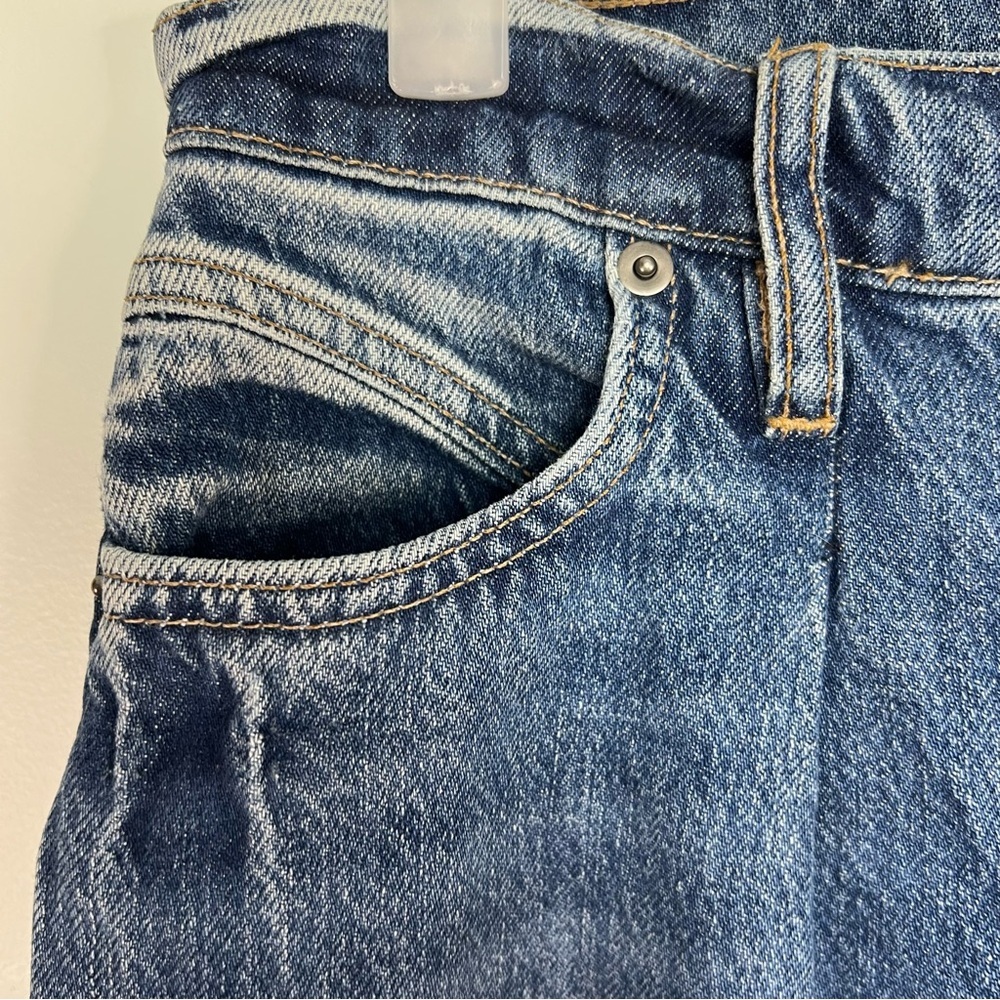 Frame Denim Mosaic High Waist Raw Hem Flare Leg Jeans Double Button Fly Size 25 - Picture 10 of 16